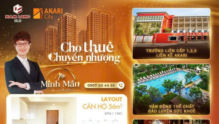 MUA BÁN CĂN HỘ AKARI NAM LONG, VÕ VĂN KIỆT QUẬN BÌNH T N, NHẬN NHÀ MỚI Ở  VÀ CHO THUÊ NGAY. LH: 0907404455